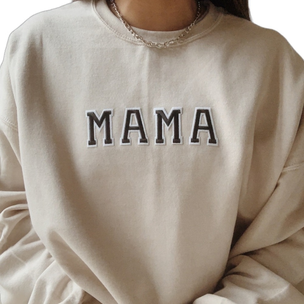 beige “MAMA” crewneck ♡ neutral aesthetic | unisex crewneck sweatshirt